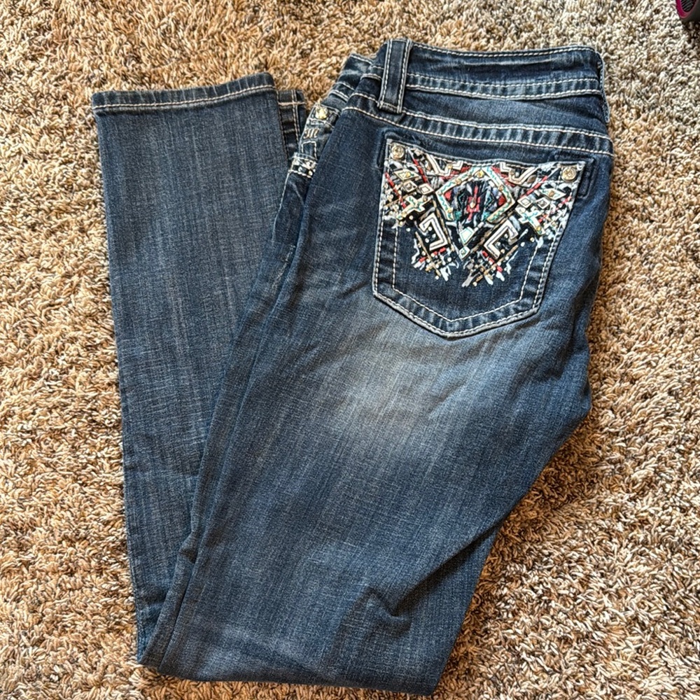 Embroidered Blue Jeans